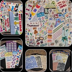 LARGE ASSORTMENT Sticker Sheets Alphabet Occasion Birthday Travel Sports & More